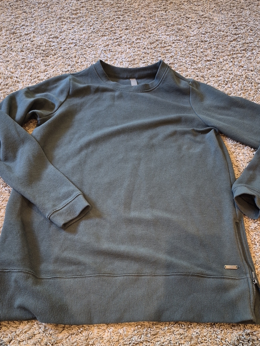 Women's Crewneck Jersey Top in Sage Blue-Green